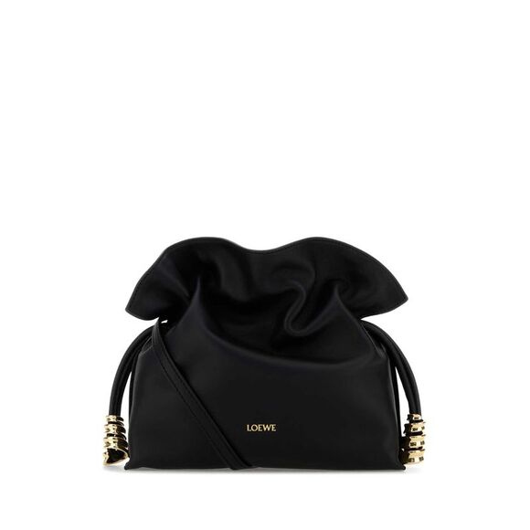 LOEWE Handbags - Loewe Women Black Leather Mini Coil Flamenco Clutch